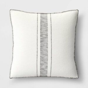 Threshold - Oversized Placed Striped Square Throw Pillow Cream Black set of 2 X2